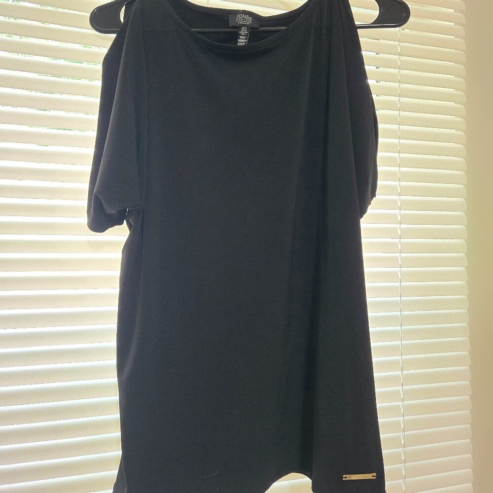 Black Cold-Shoulder Dress Top
